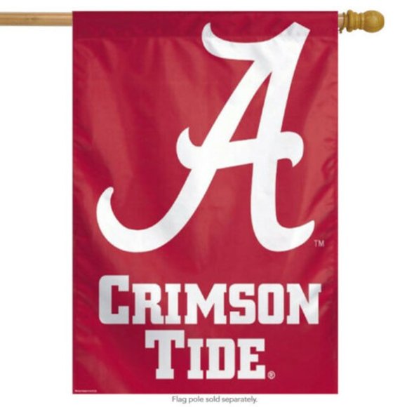 Alabama Crimson Tide 27x37 Vertical Flag NCAA Red Wall Decor Polyester Washable - Picture 1 of 1